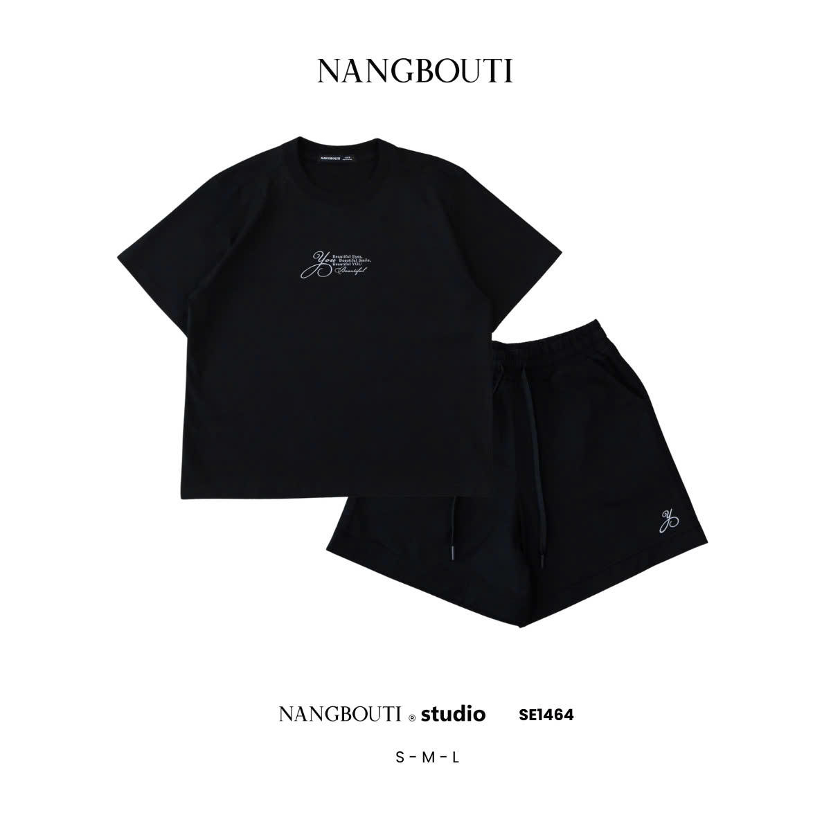 SE1464 - SE 2 món A thun quần short thêu You