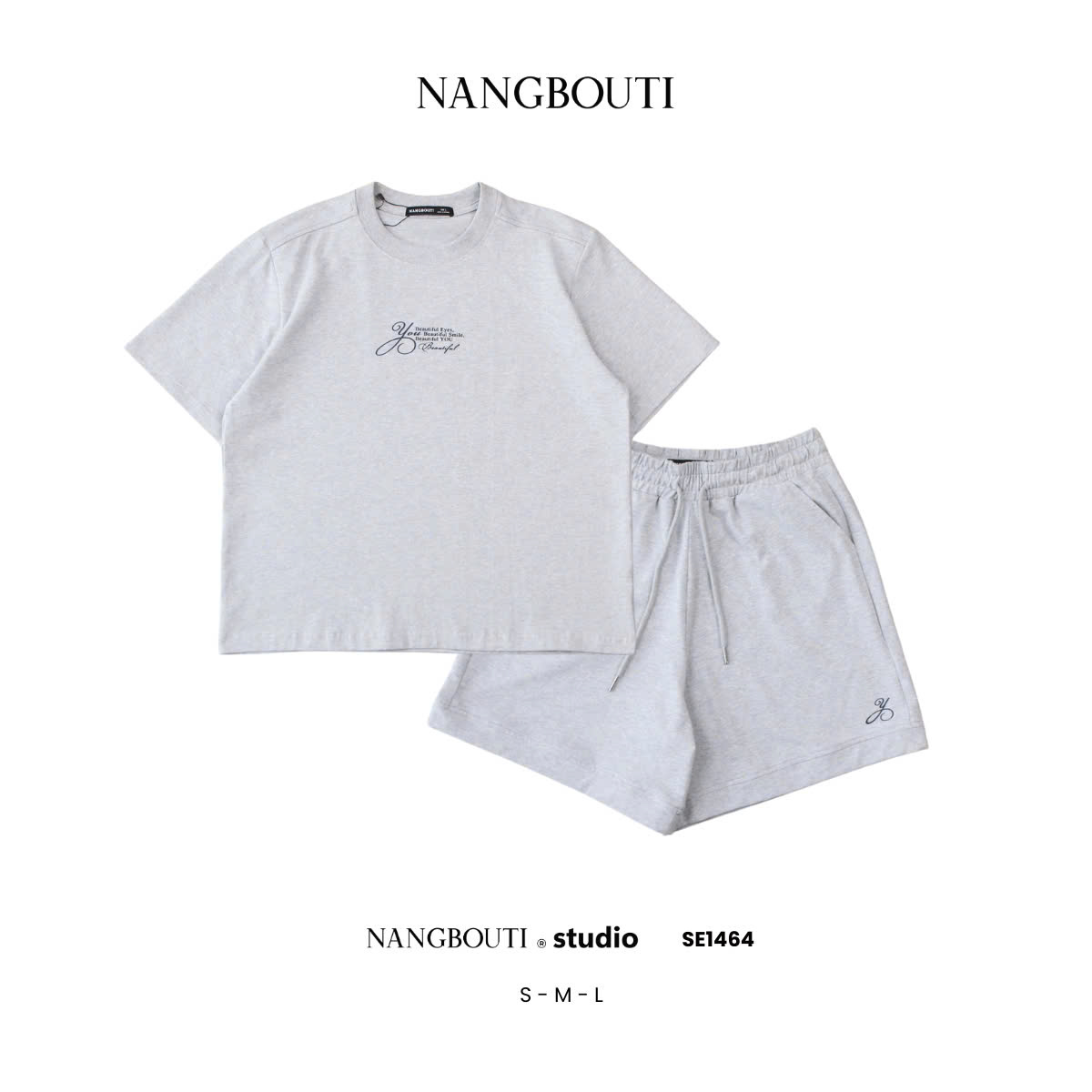 SE1464 - SE 2 món A thun quần short thêu You