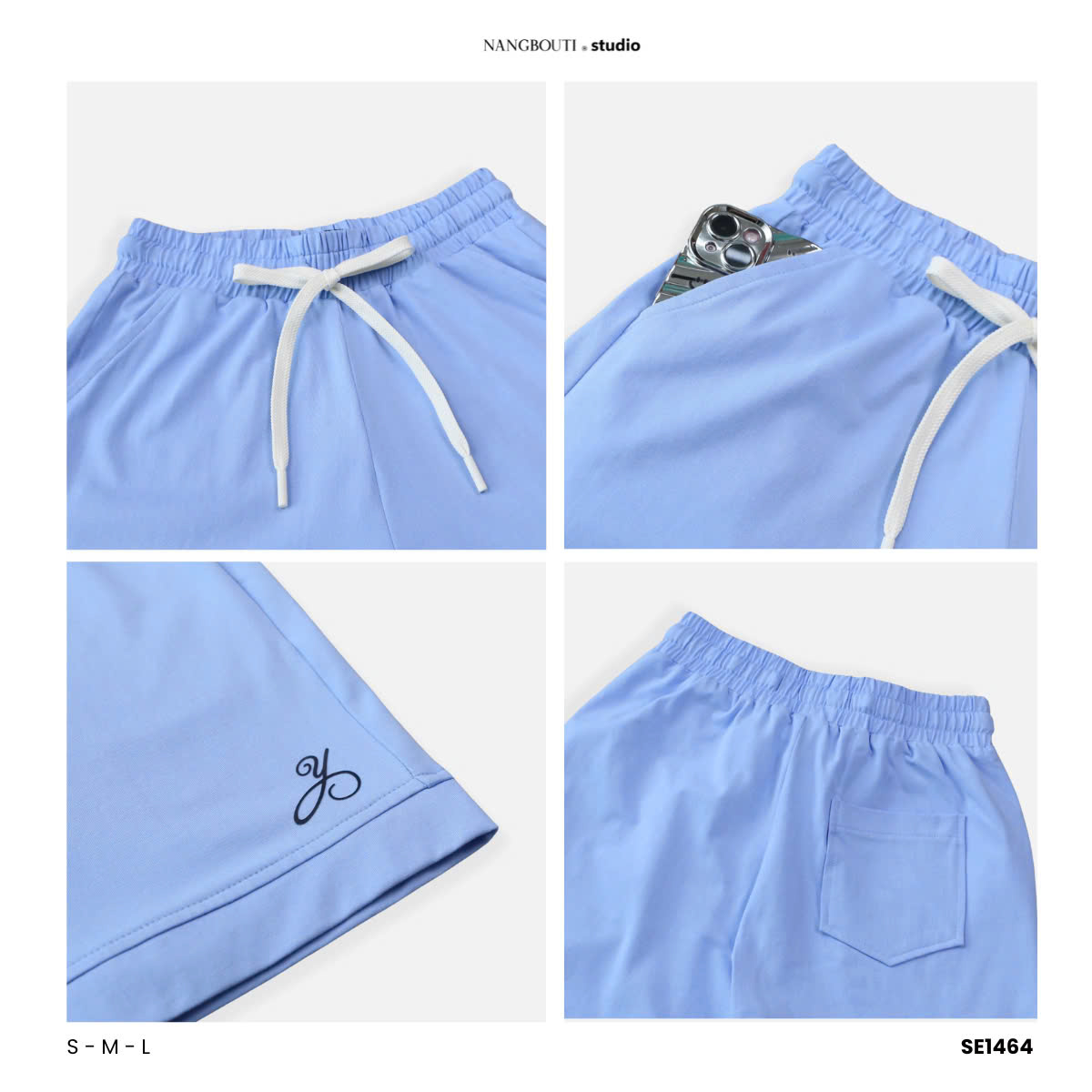 SE1464 - SE 2 món A thun quần short thêu You