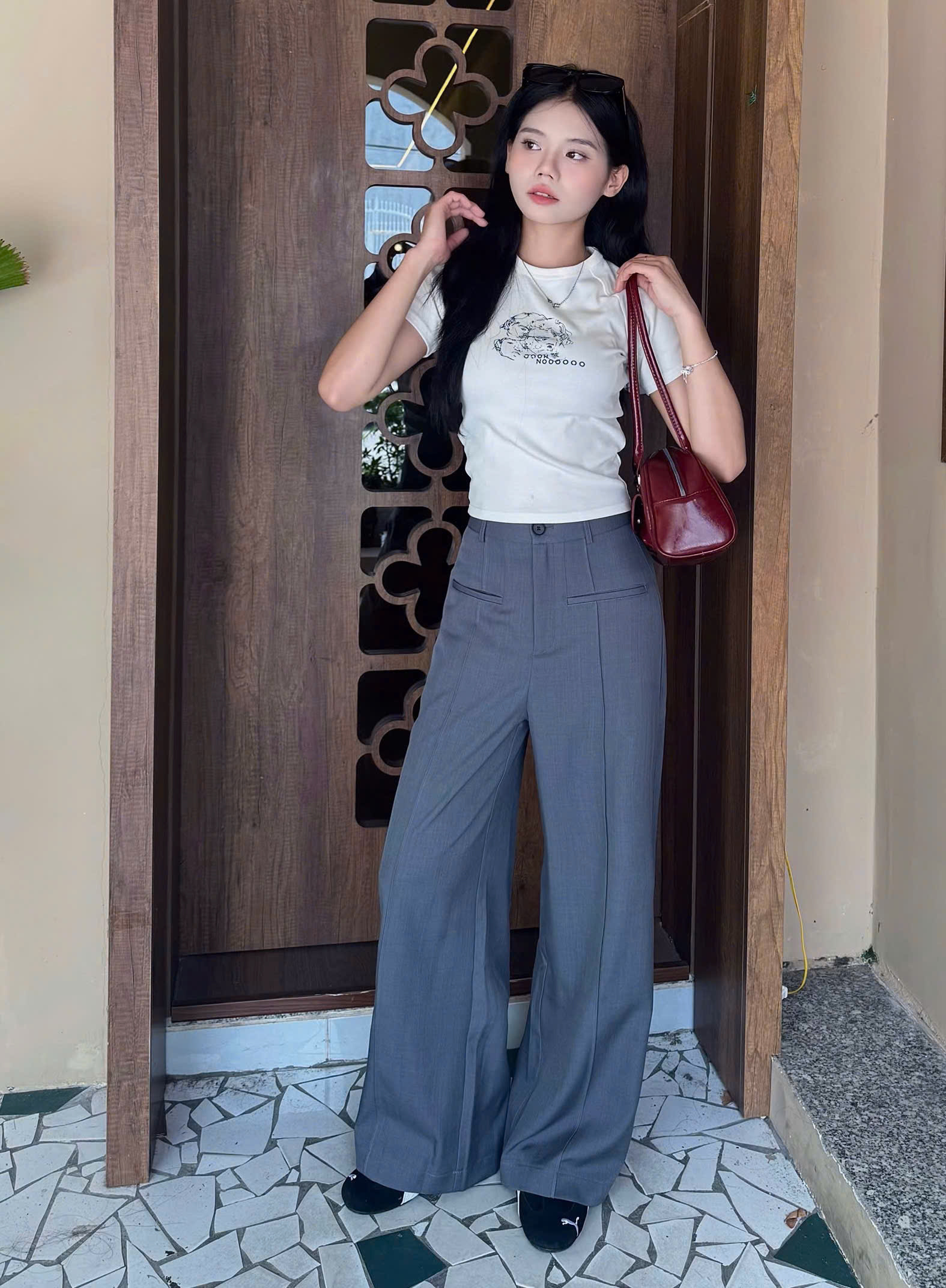 Q8422 - Q suông dài 2 túi mổ trước
