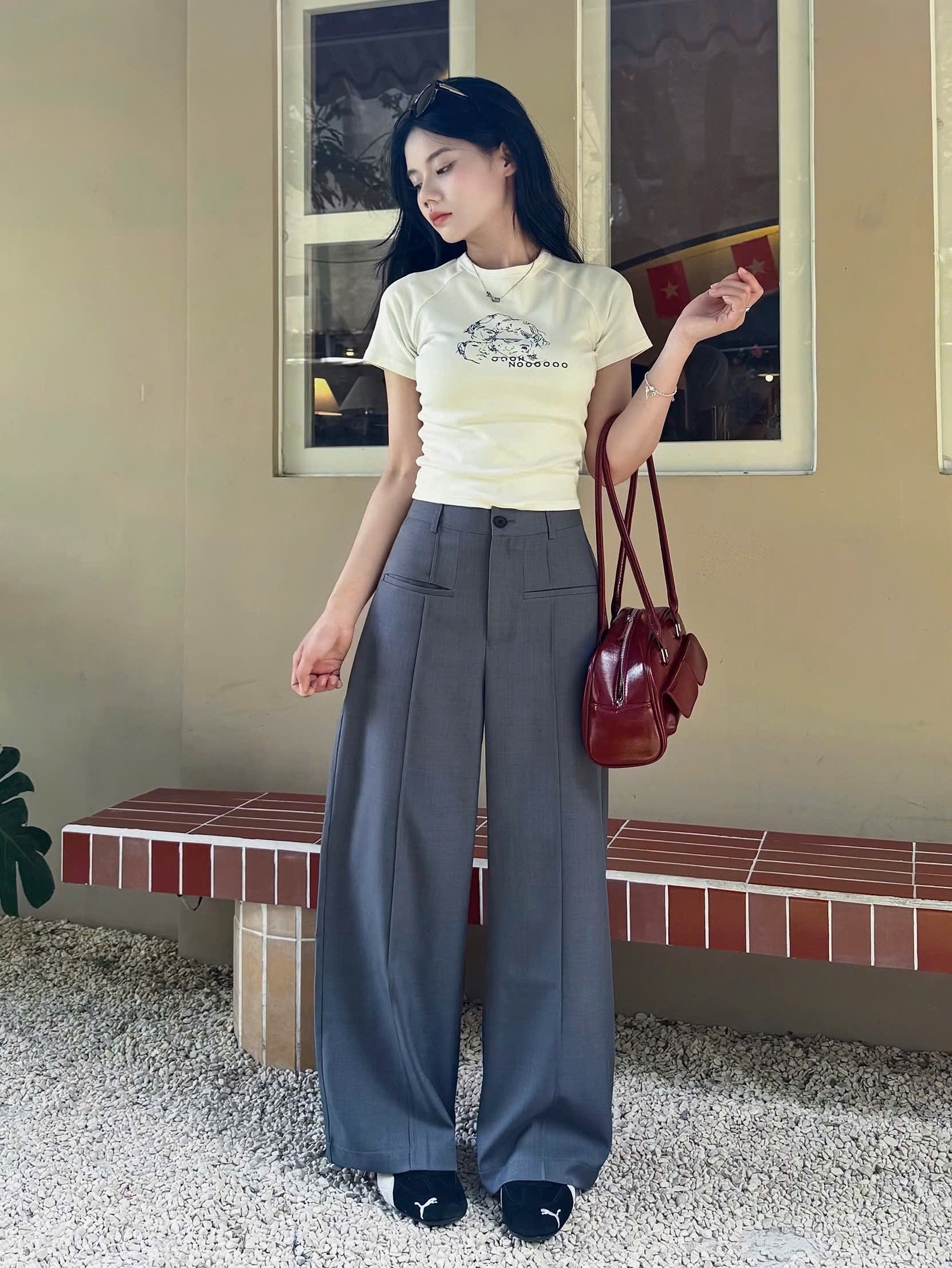 Q8422 - Q suông dài 2 túi mổ trước