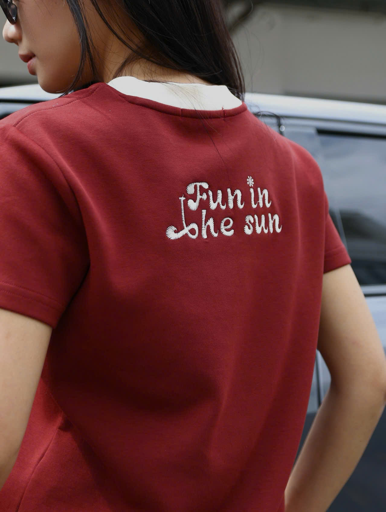 A27858 - A thun form gọn thêu The sun