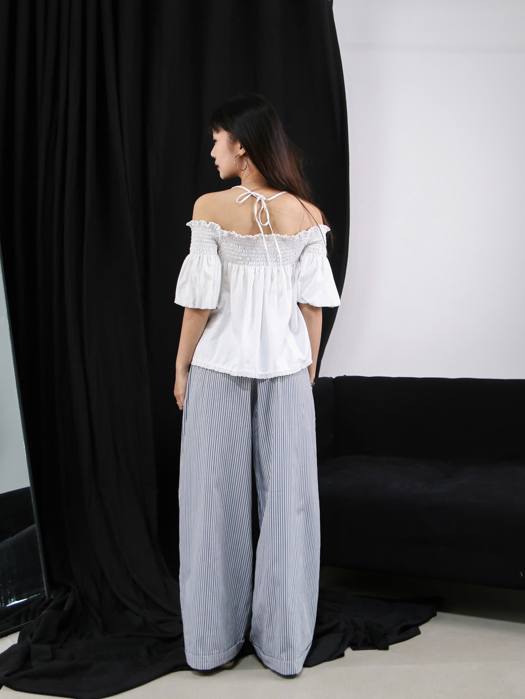 Q8456 - Q Culottes xăn lai lưng phối ren