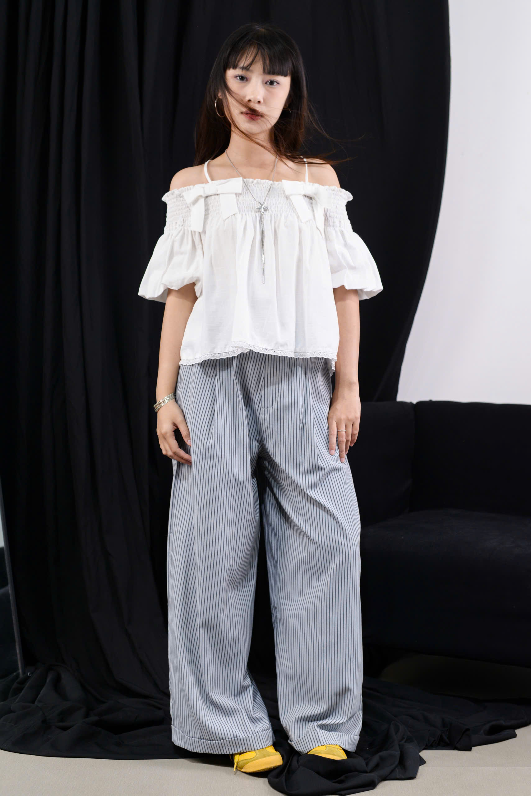 Q8456 - Q Culottes xăn lai lưng phối ren