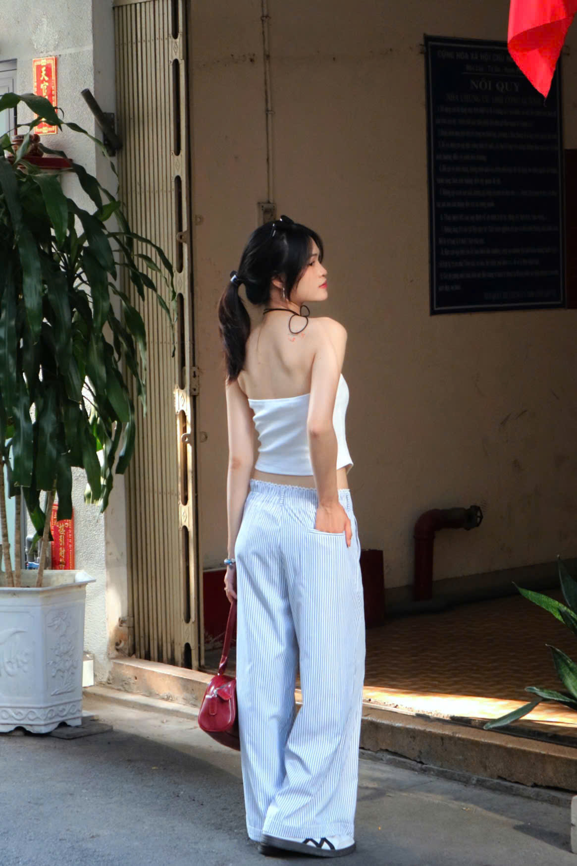 Q8456 - Q Culottes xăn lai lưng phối ren