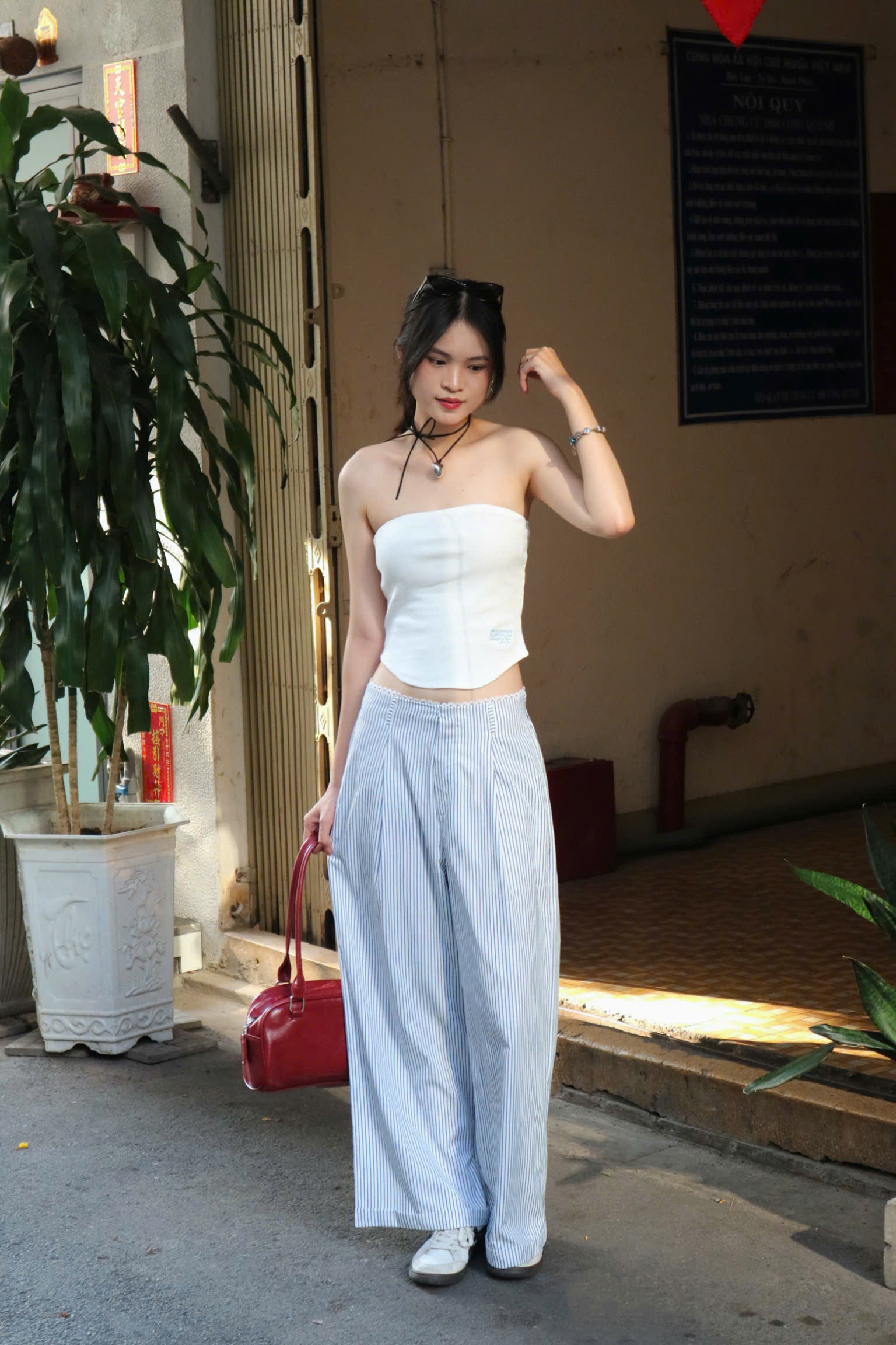 Q8456 - Q Culottes xăn lai lưng phối ren