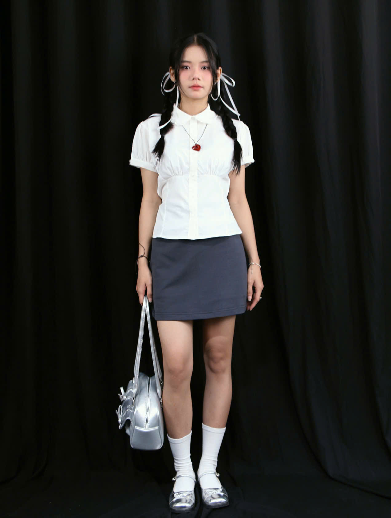 V3804 - V thun ngắn phối ren lưng