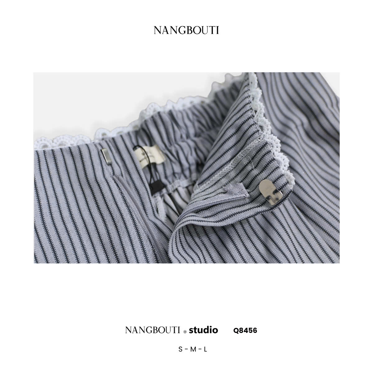 Q8456 - Q Culottes xăn lai lưng phối ren