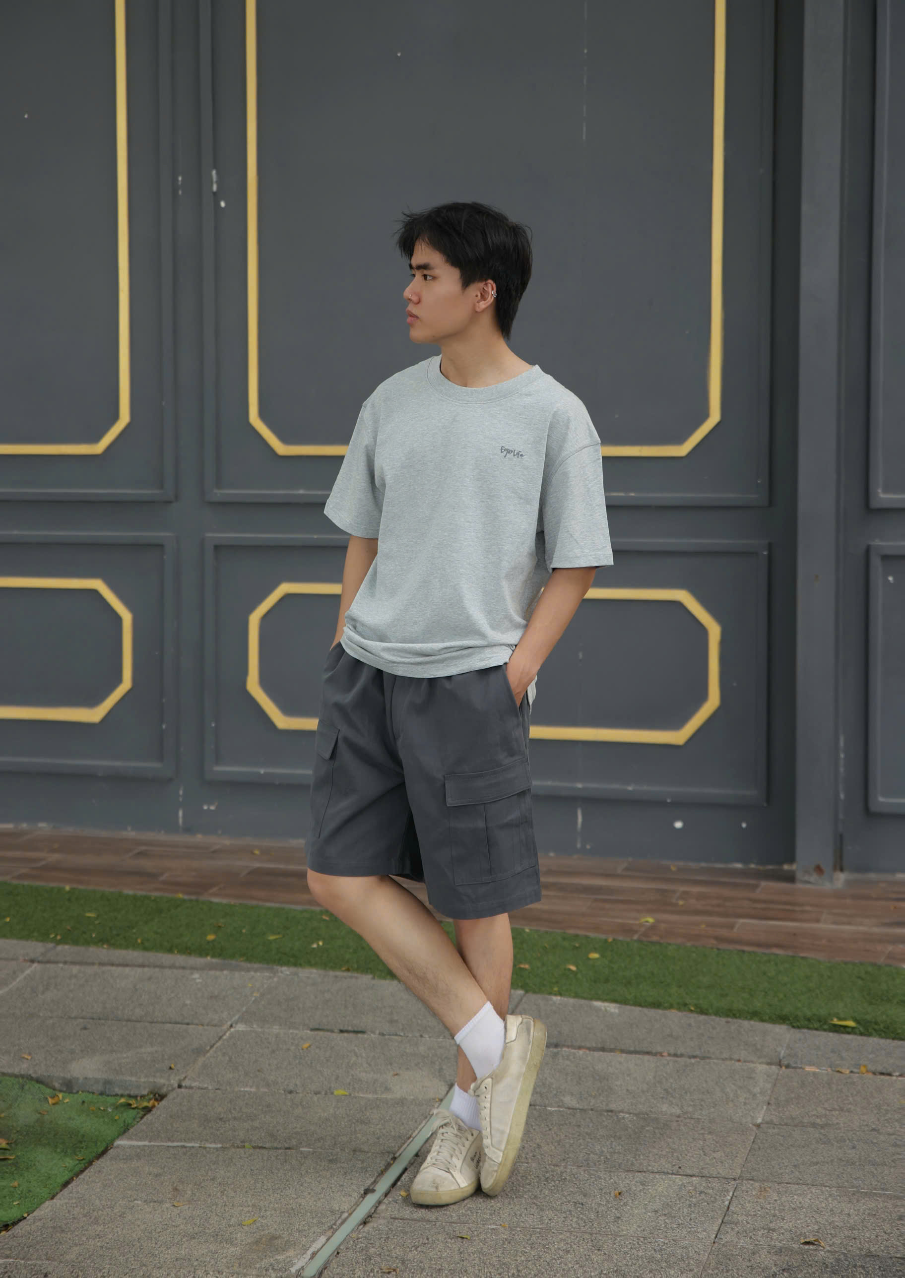 S3441 - S short kaki nam