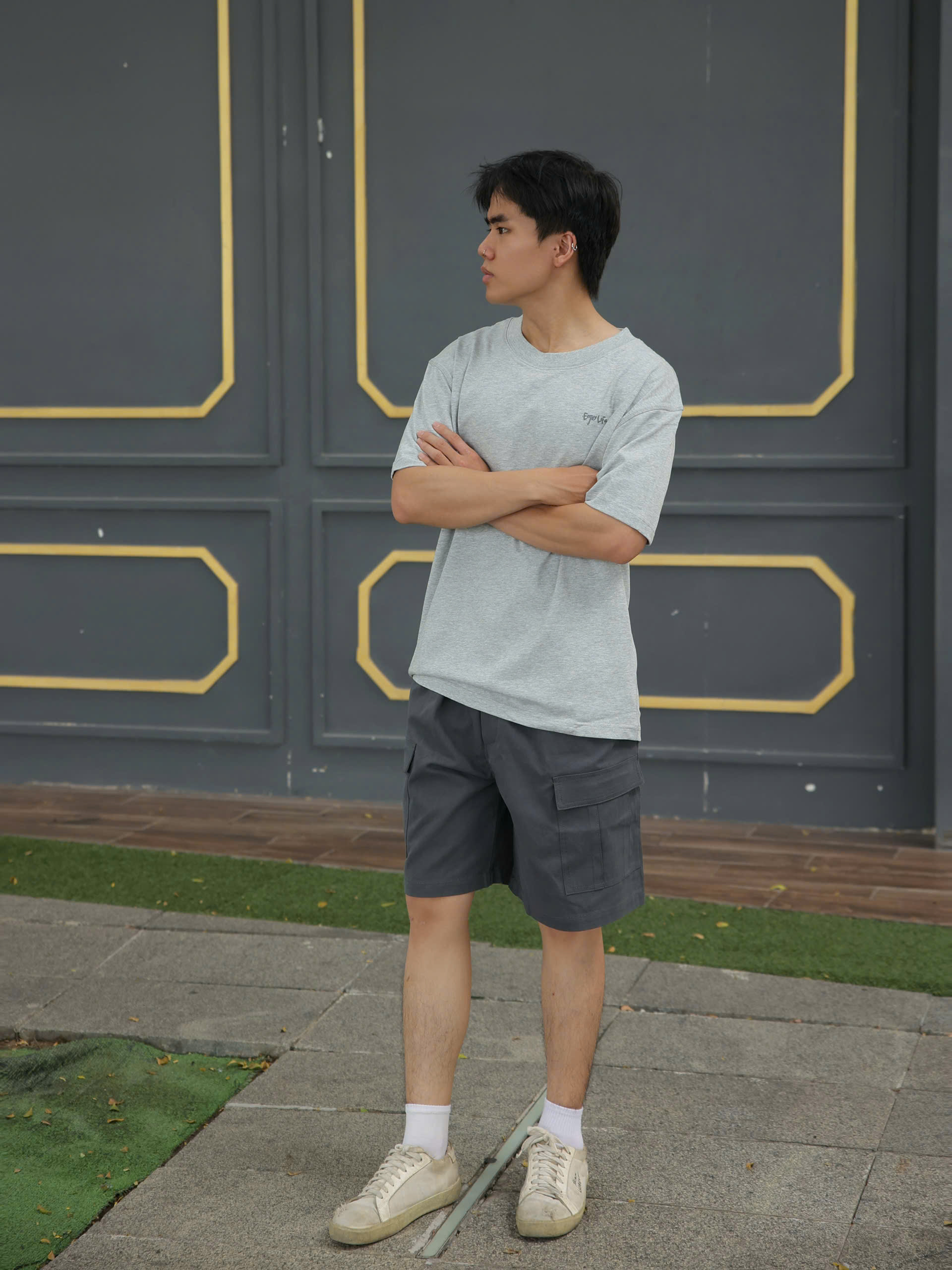 S3441 - S short kaki nam