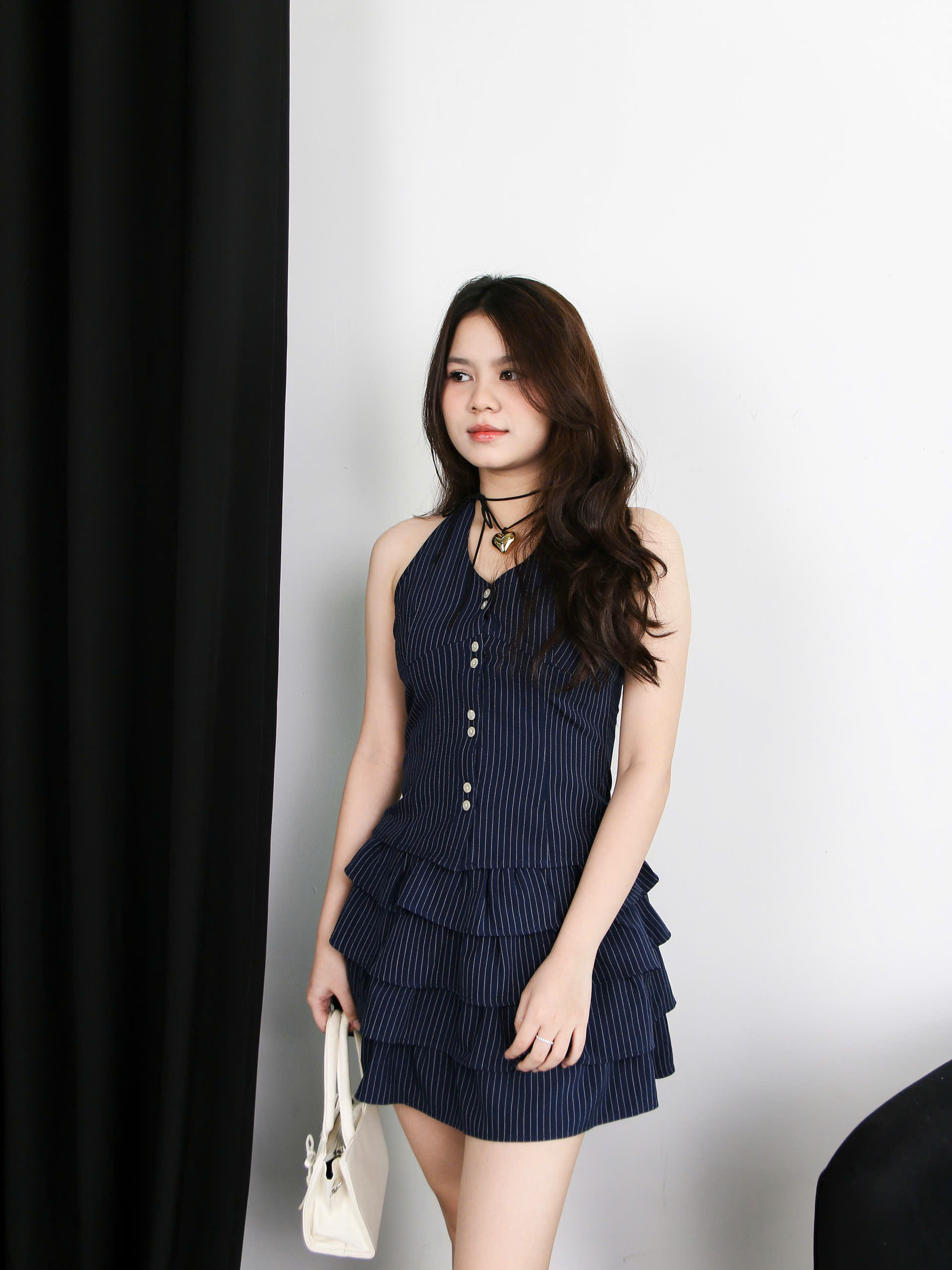 A28098 - A yếm sọc smocking sau