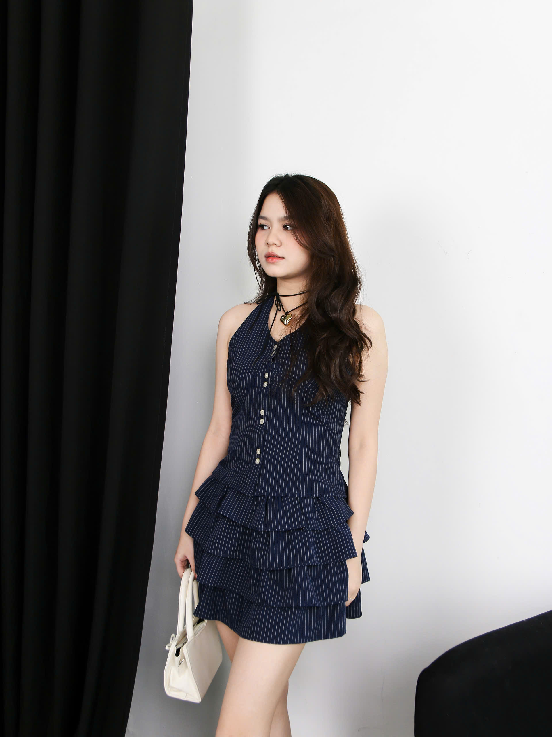 A28098 - A yếm sọc smocking sau