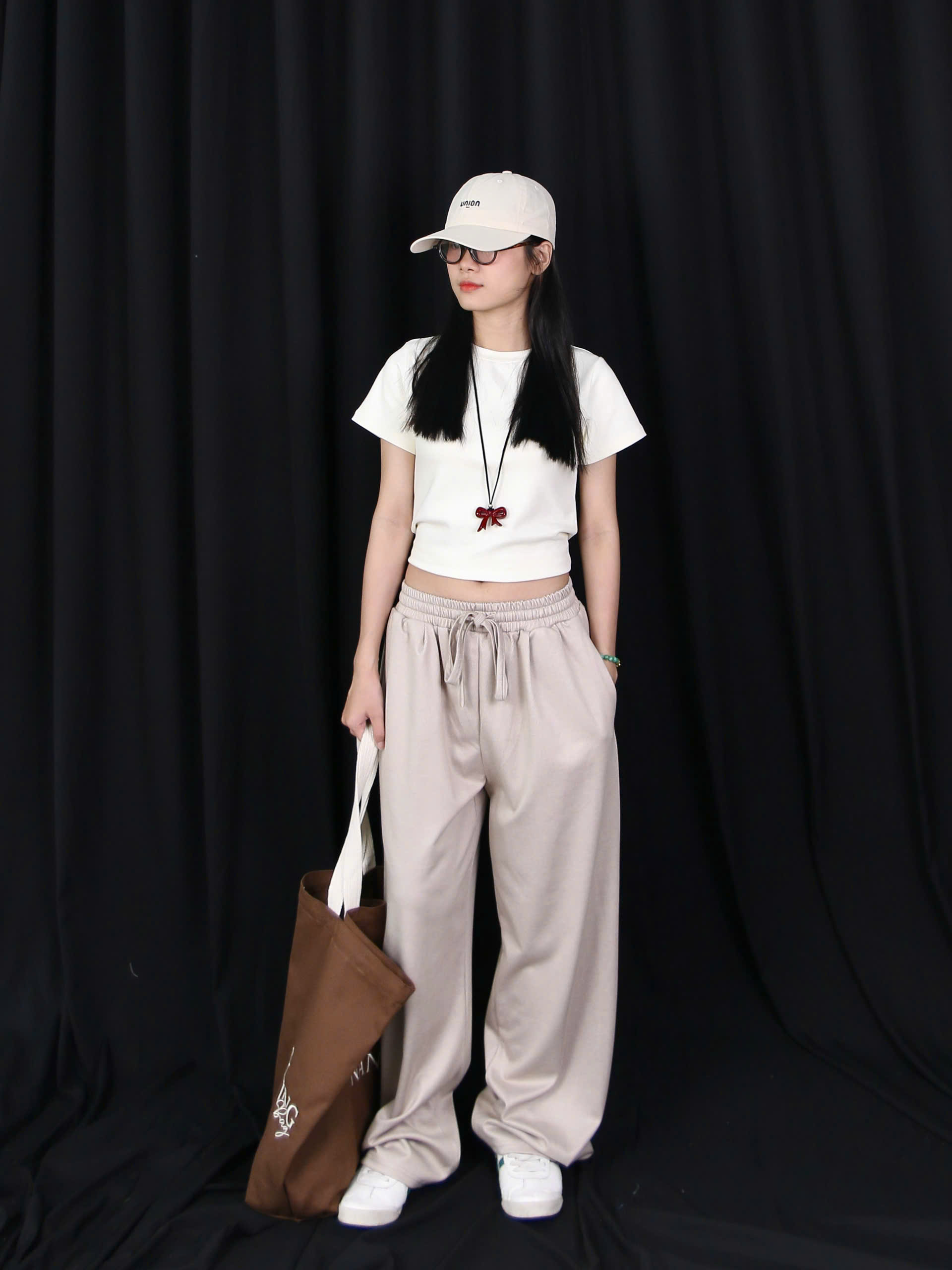 Q8522 - Q culottes sọc lưng thun nhấn li trước