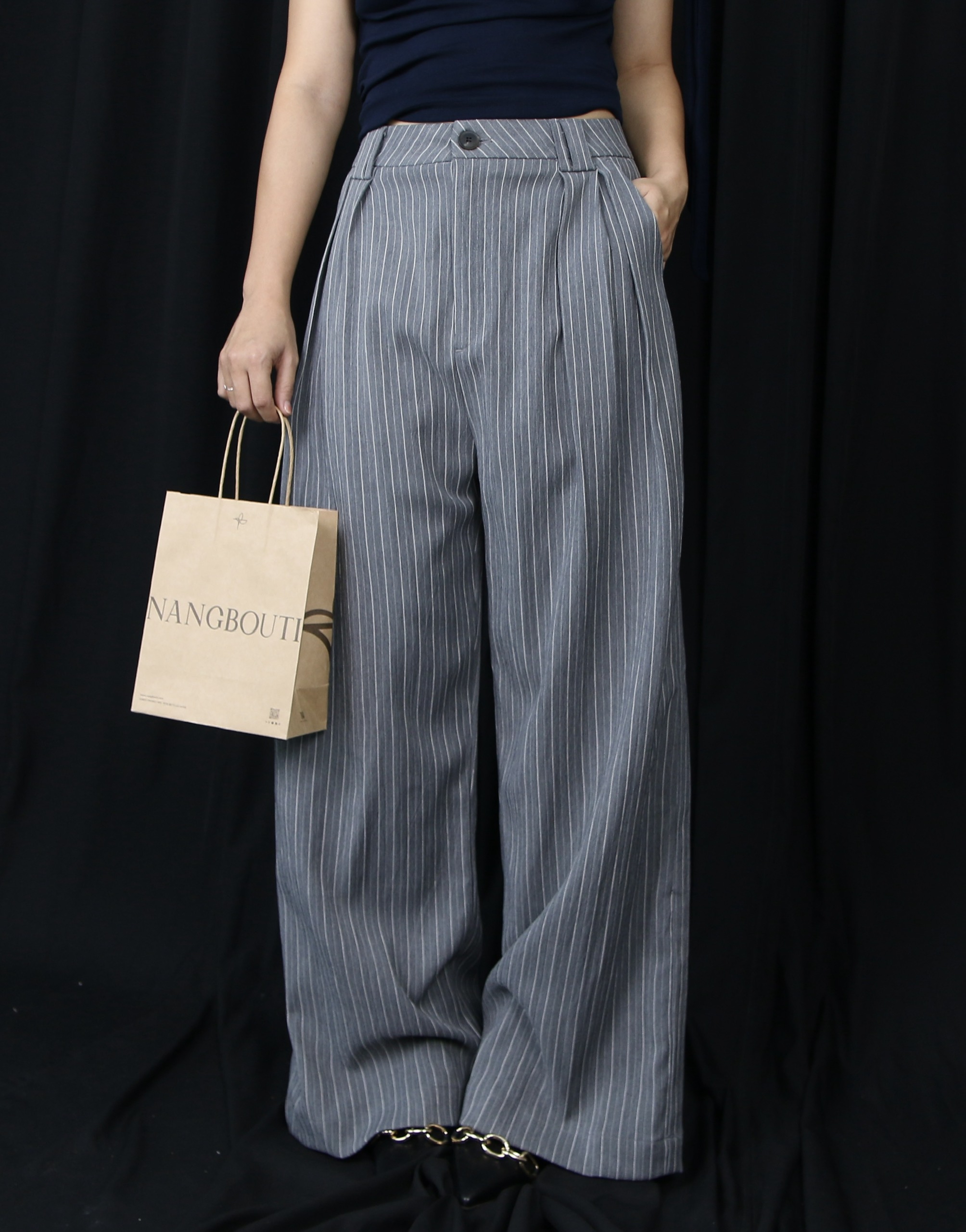 Q8505 - Q culottes sọc xếp li