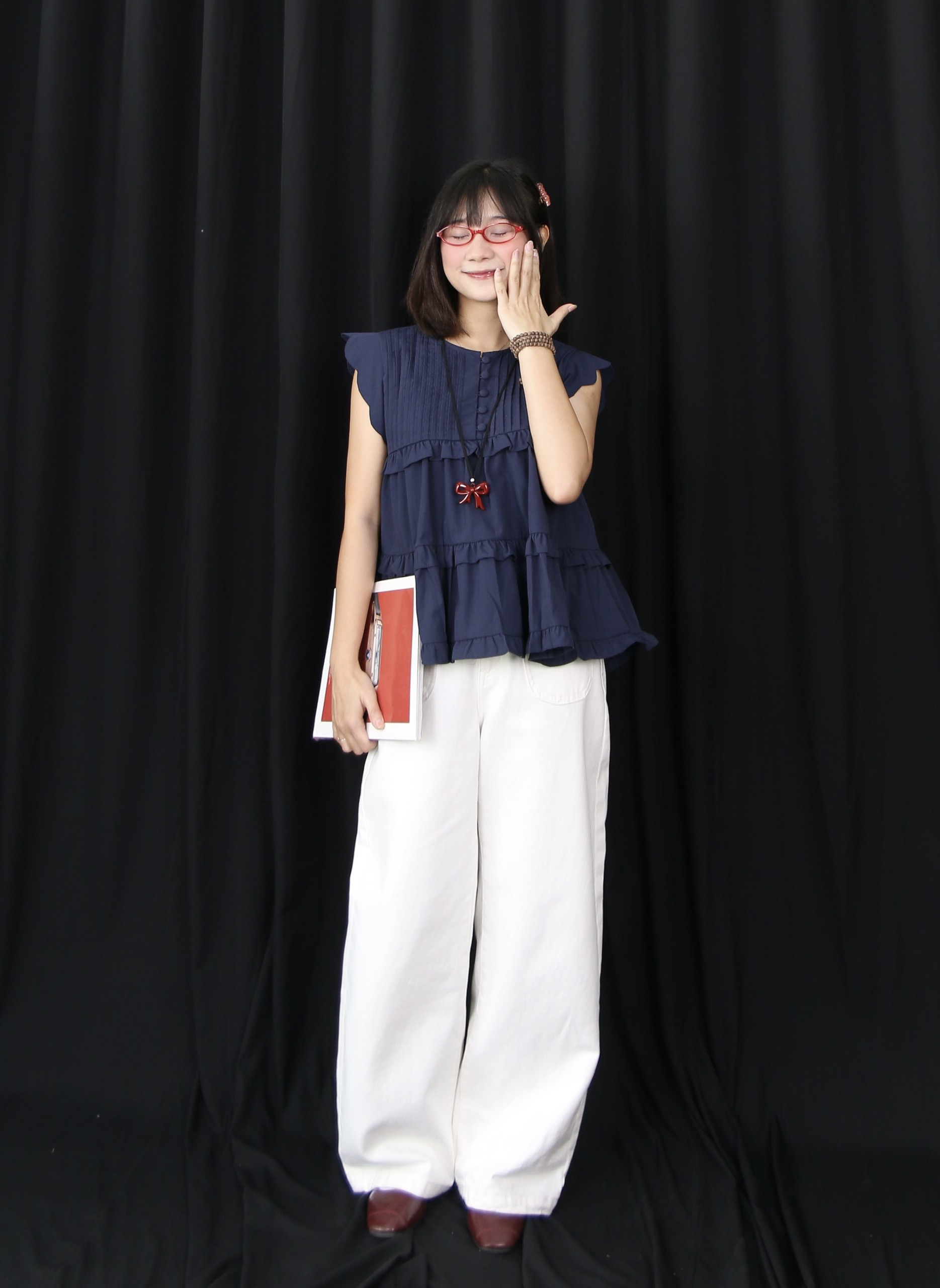 A28094 - A babydoll xếp li nút bọc