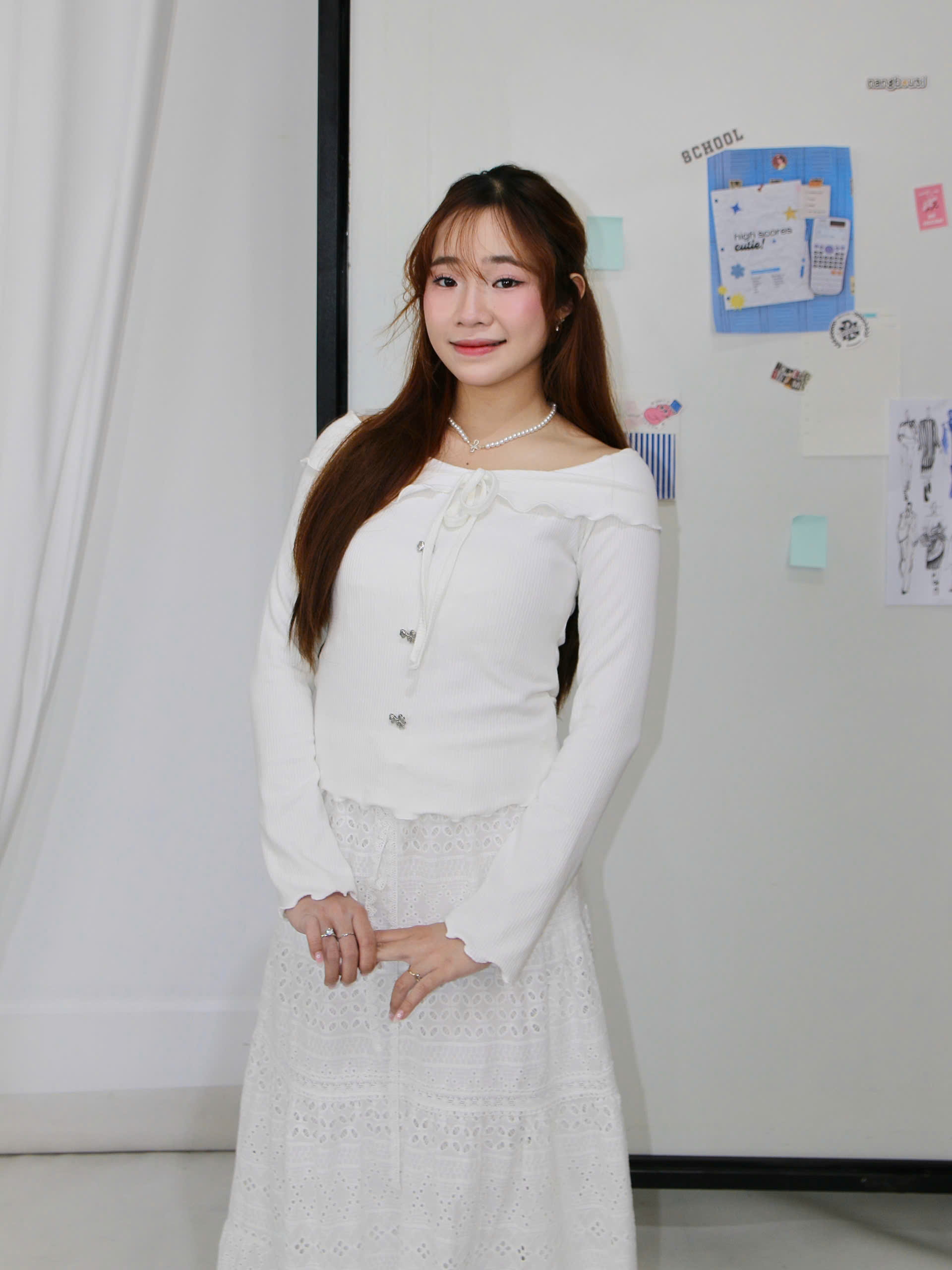V3955 - V dài tầng phối ren buộc nơ
