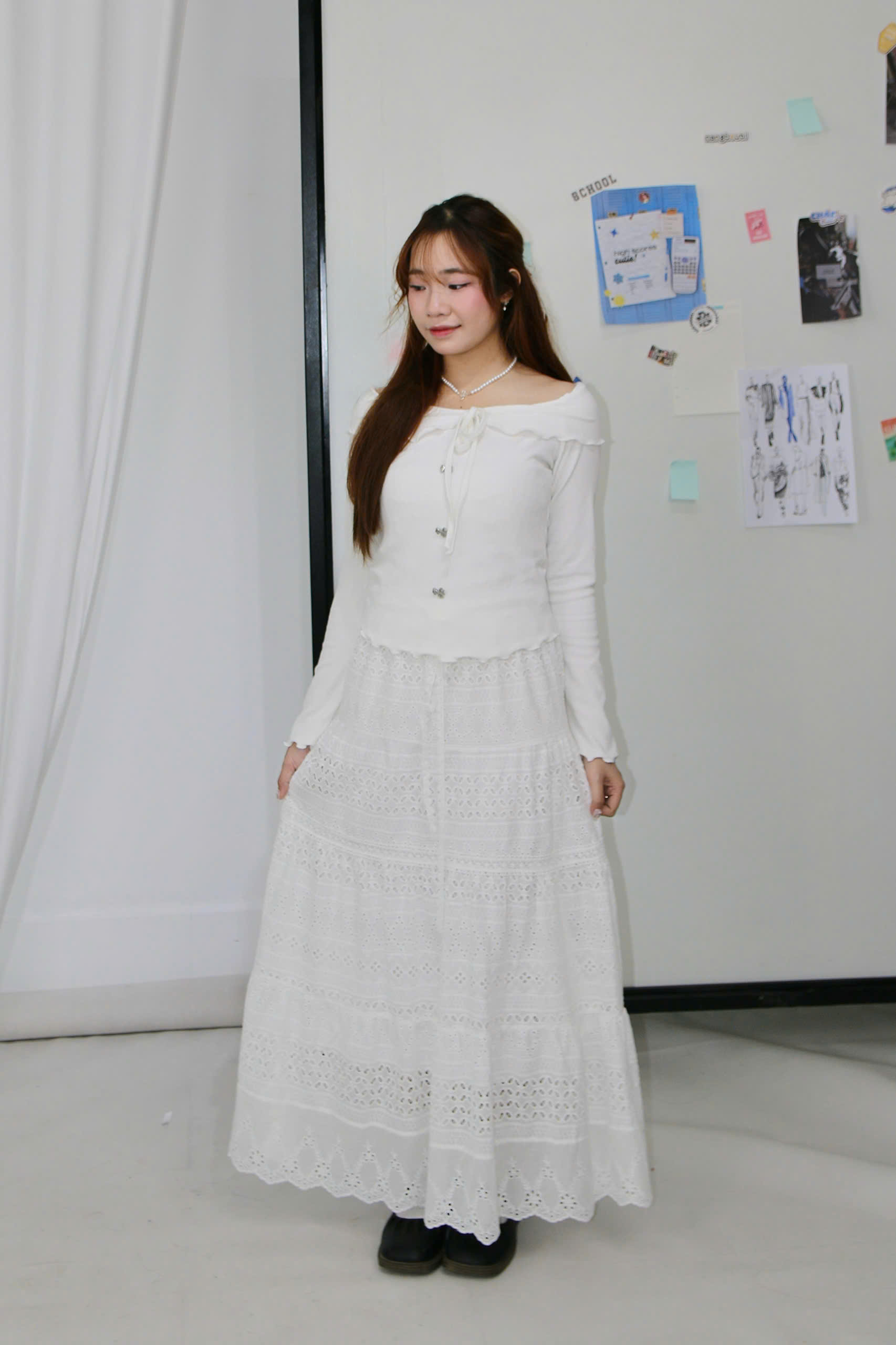 A28620 - A trễ vai đính nơ