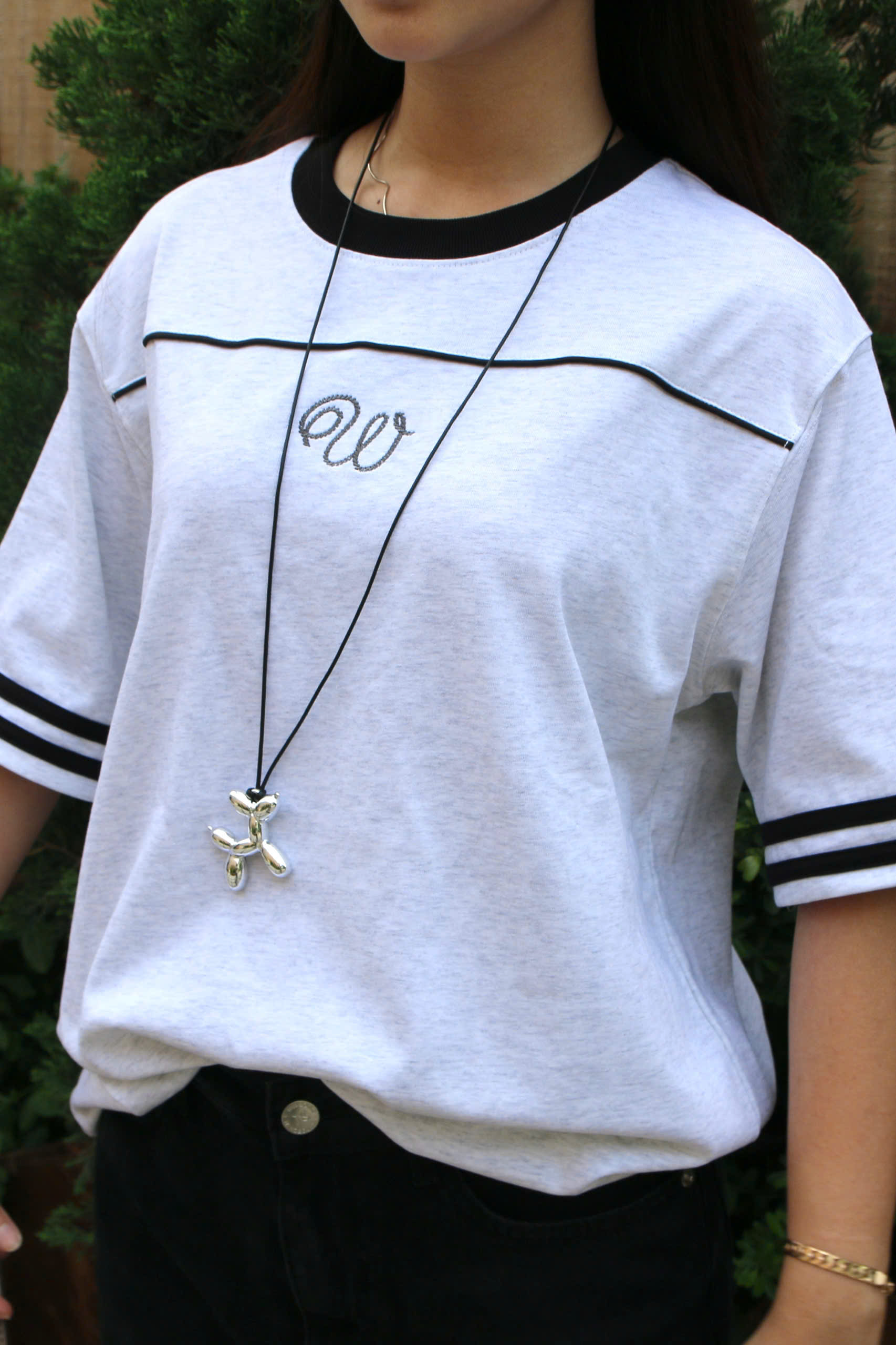 A28415 - A thun rộng tay phối 2 sọc thêu W