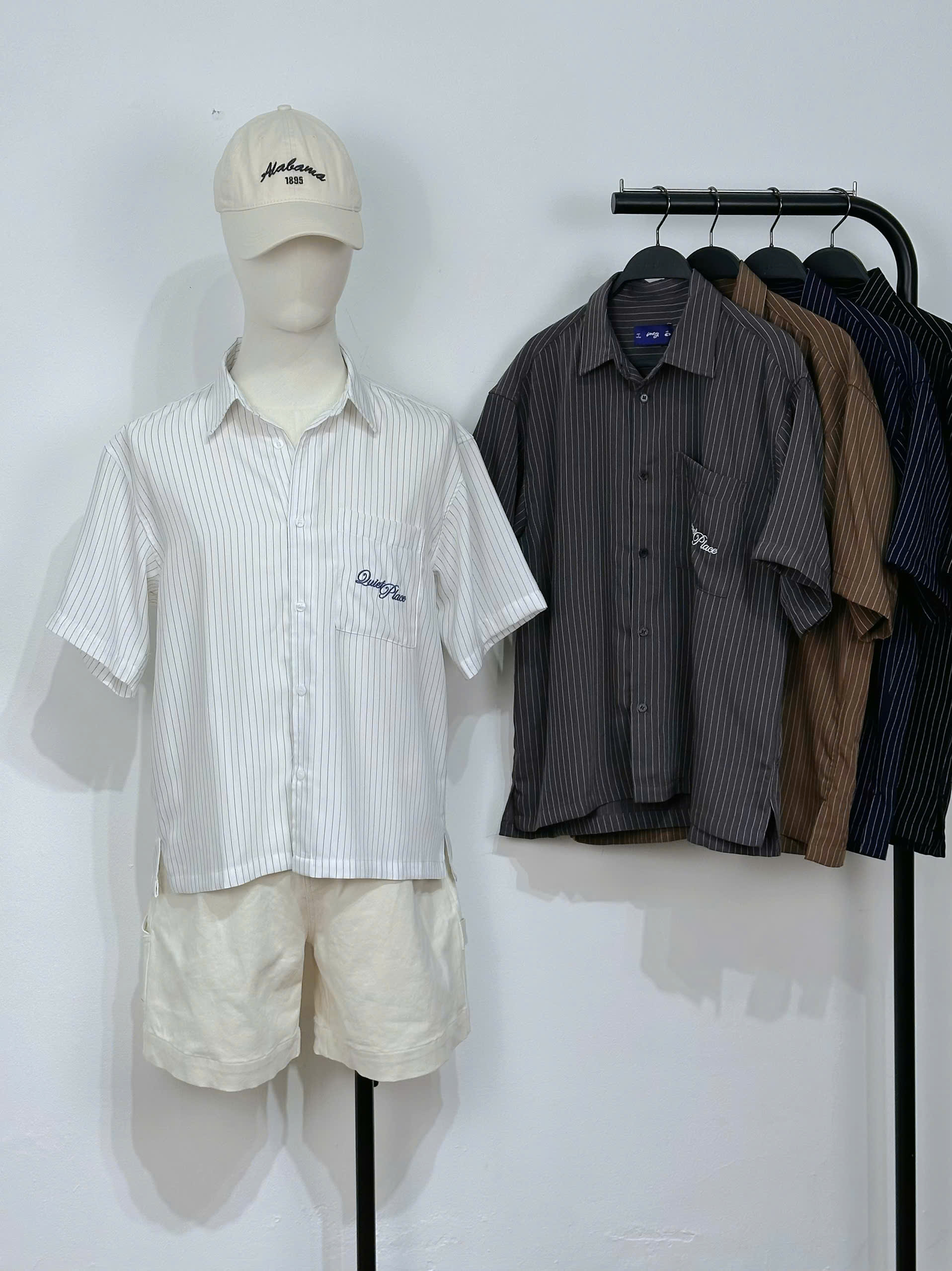 A28896 - A smi sọc nam TN lệch tà 1 túi thêu Quiet