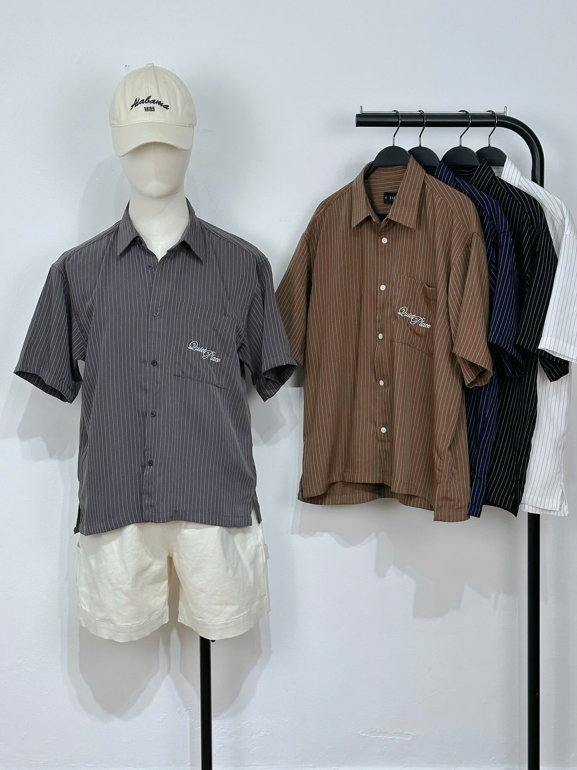 A28896 - A smi sọc nam TN lệch tà 1 túi thêu Quiet