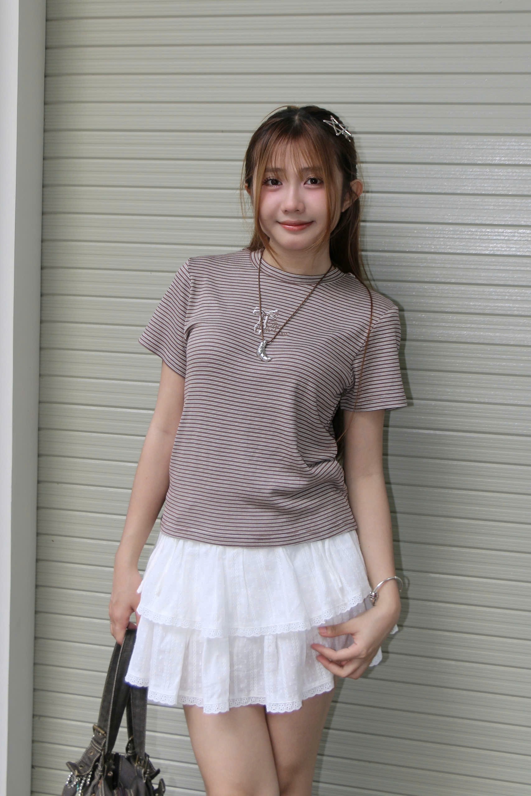 A29022- A thun sọc cổ tròn thêu nơ Trust