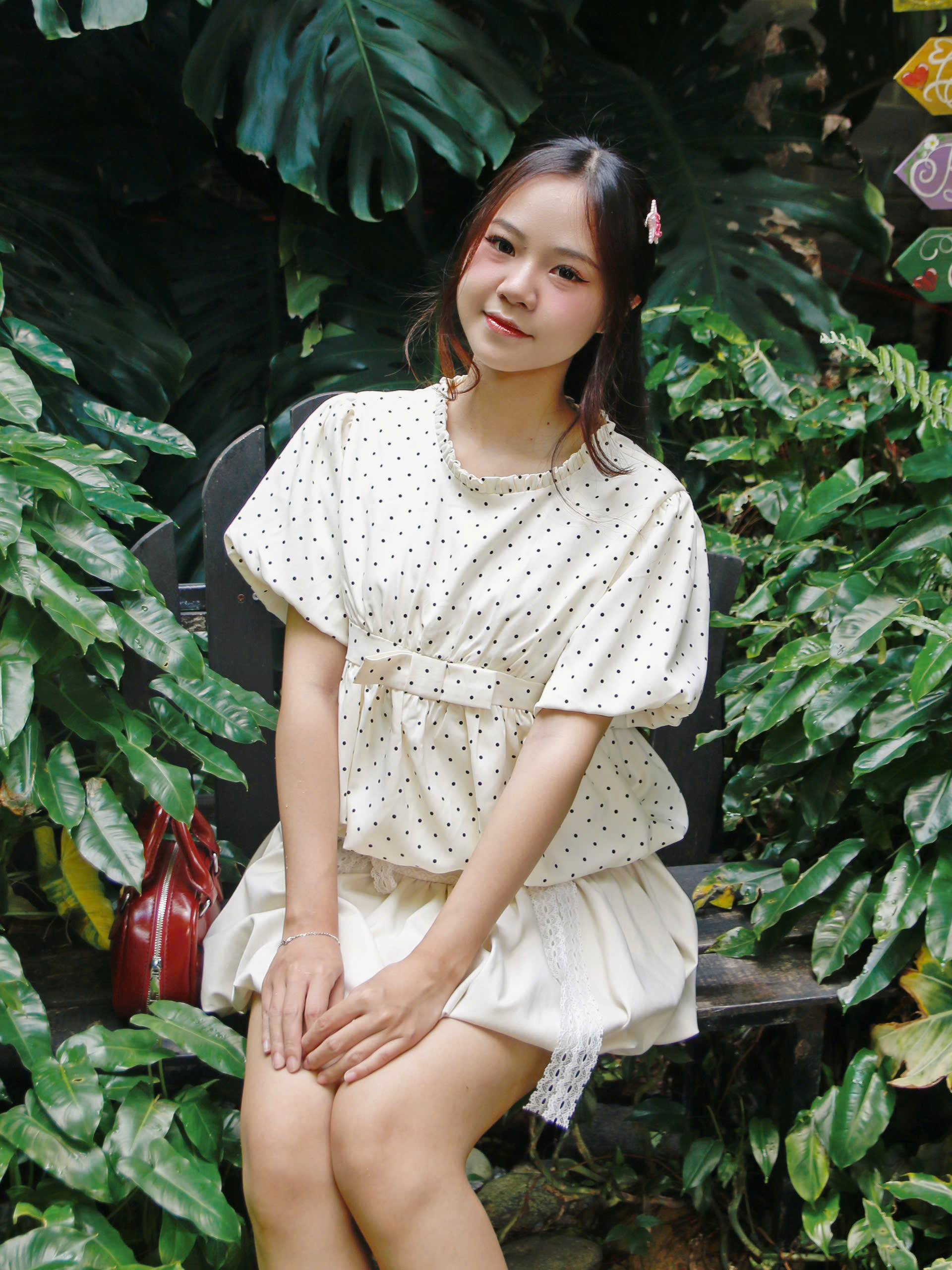 A28957 - A bí tay búp cổ bèo đính nơ