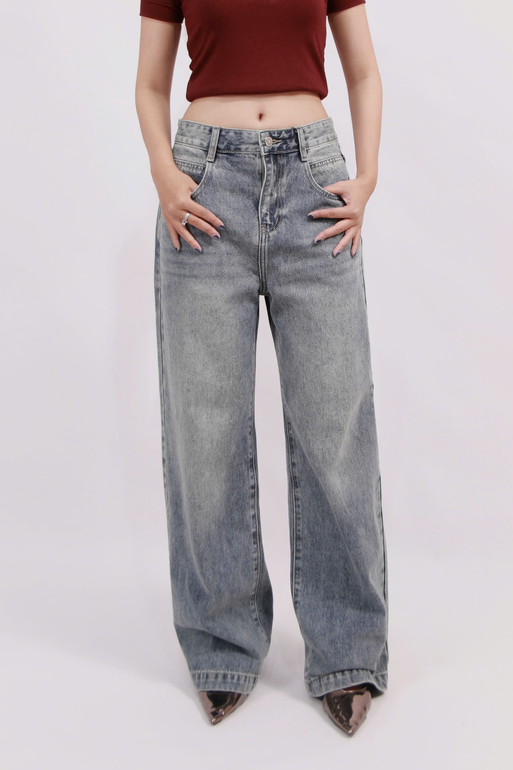 Q9835 - Q Culottes J túi bầu rã đáp túi lai to