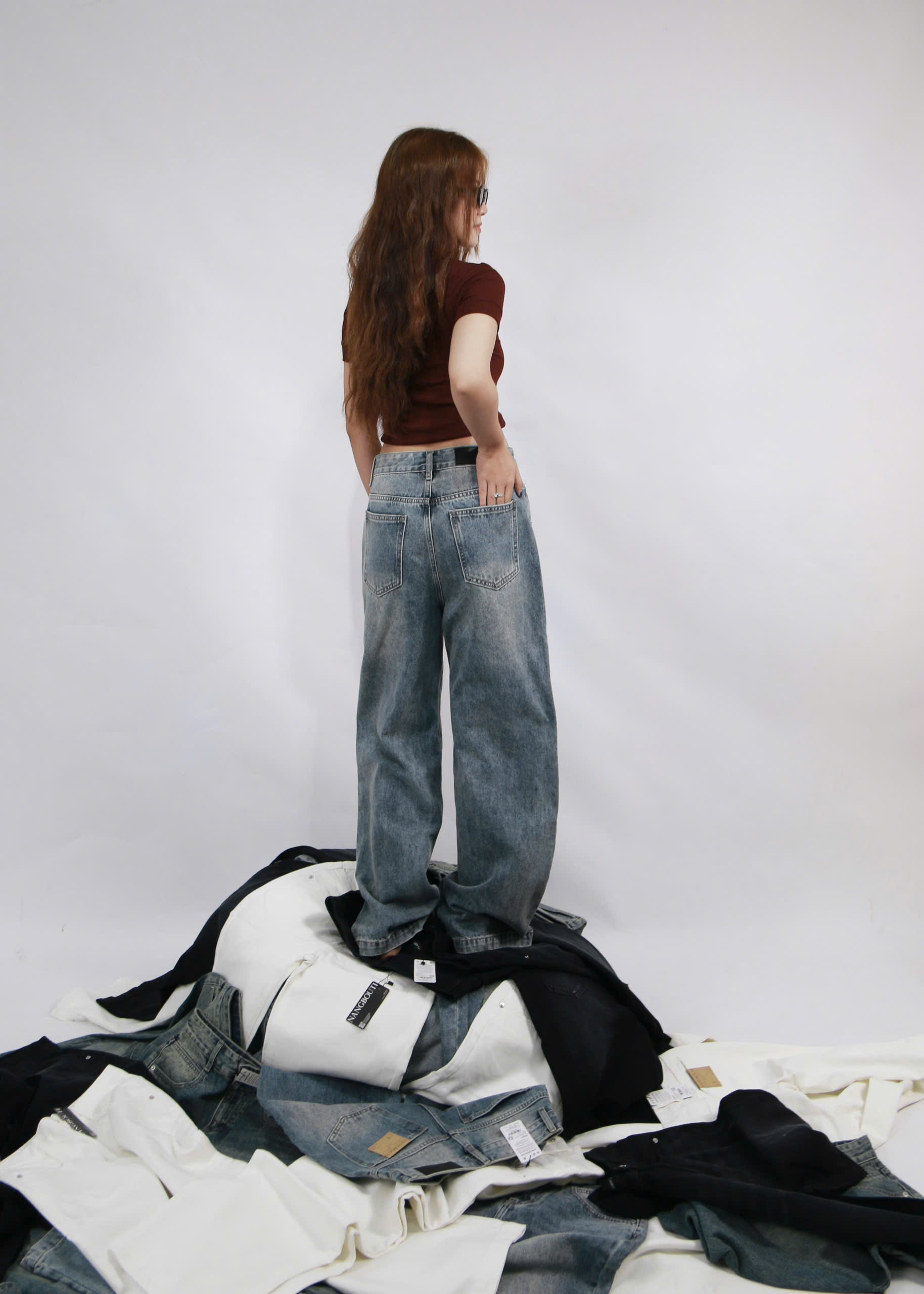 Q9835 - Q Culottes J túi bầu rã đáp túi lai to