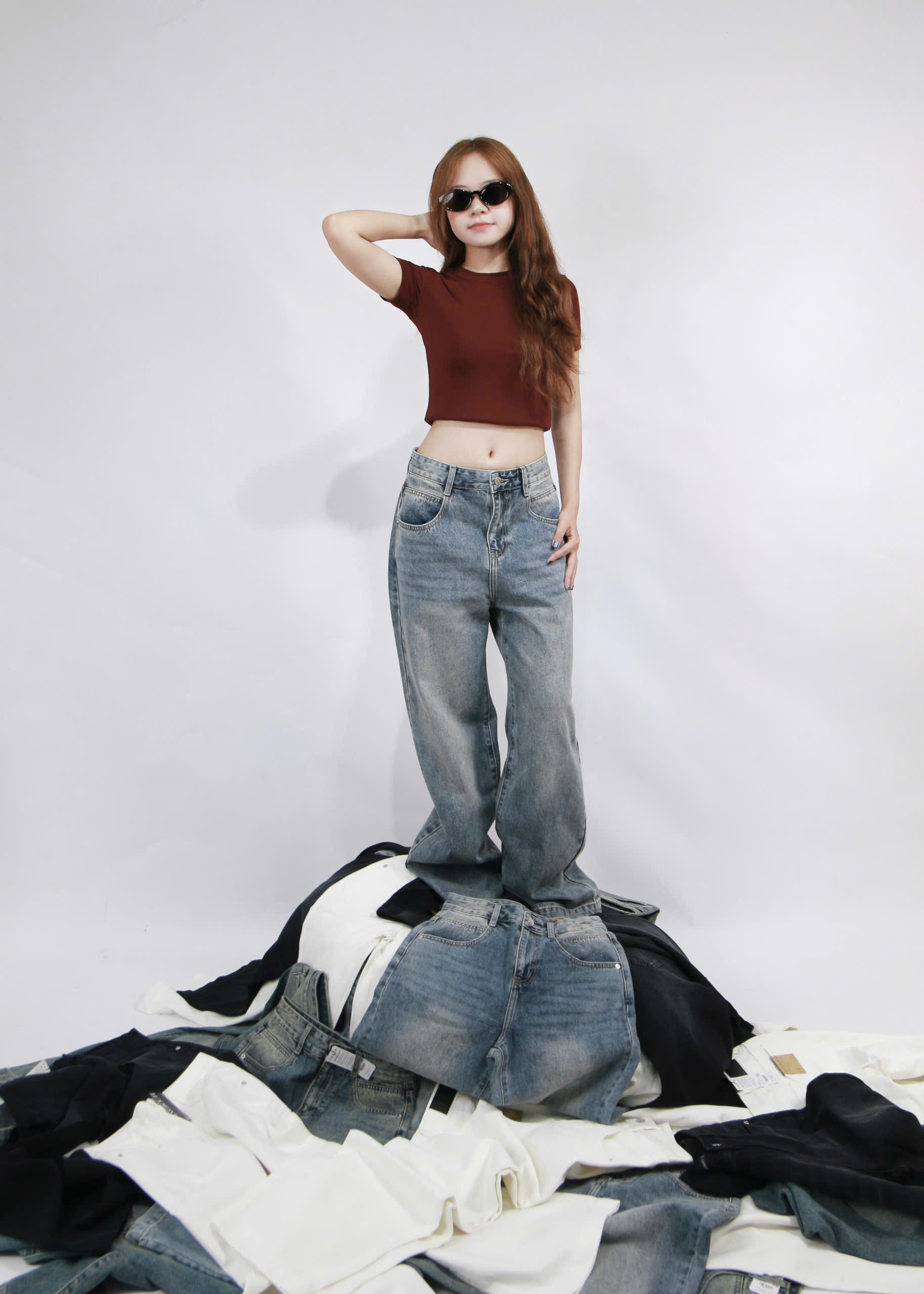 Q9835 - Q Culottes J túi bầu rã đáp túi lai to