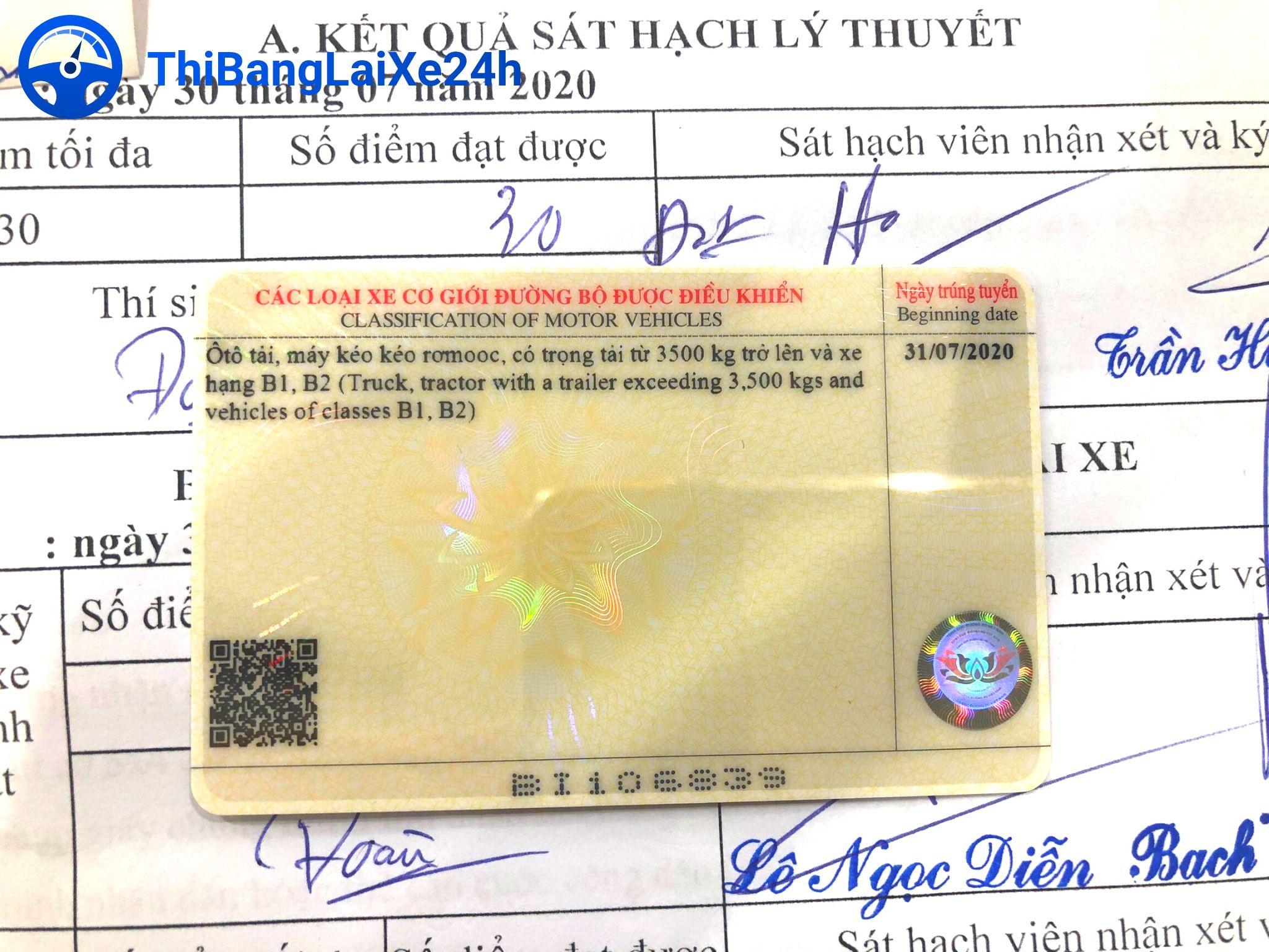 Bằng Lái Ô Tô B2