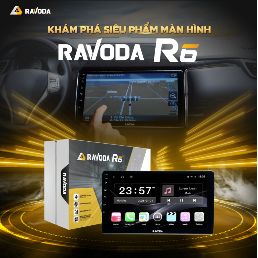 Lắp Đặt Màn Hình Android Ravoda R6