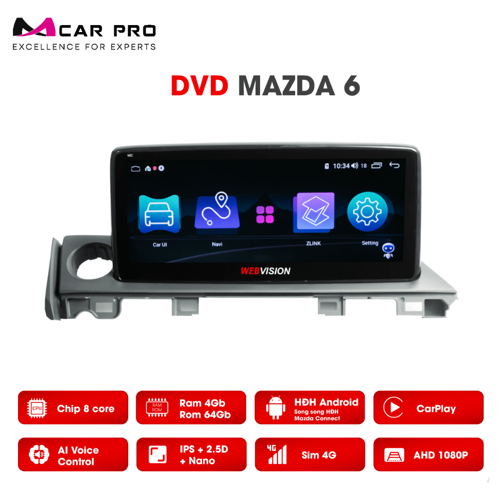 Màn hình Android Webvision Mazda 6