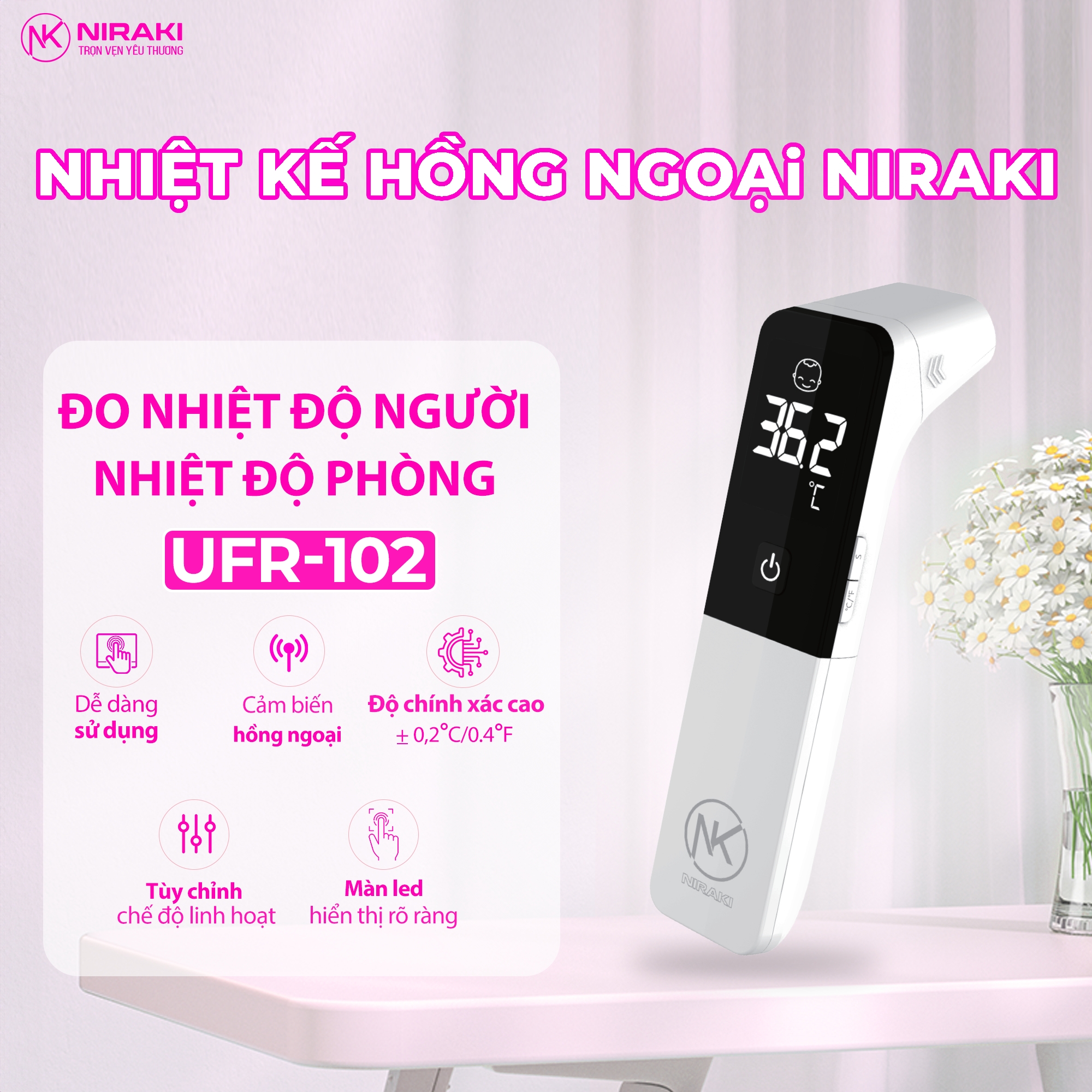 Combo Máy Hút Sữa + Nhiệt Kế Hồng Ngoại Niraki + Bình Đun Giữ Nhiệt Niraki