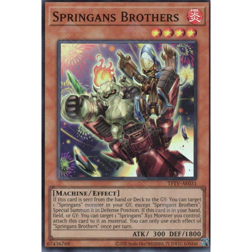 [ Bài Yugioh Chính Hãng ] TFTV-AE031 Springans Brothers - Super Rare