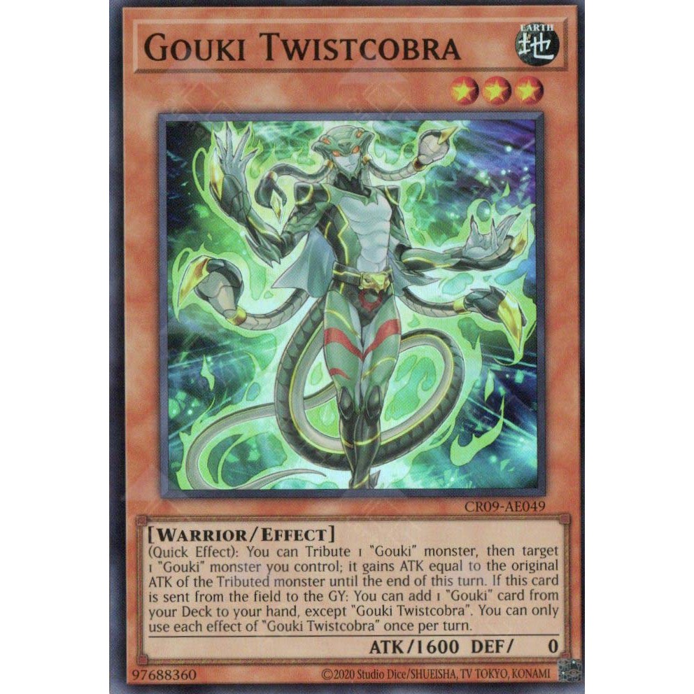 [ Bài Yugioh Chính Hãng ] CR09-AE049 Gouki Twistcobra - Super Rare