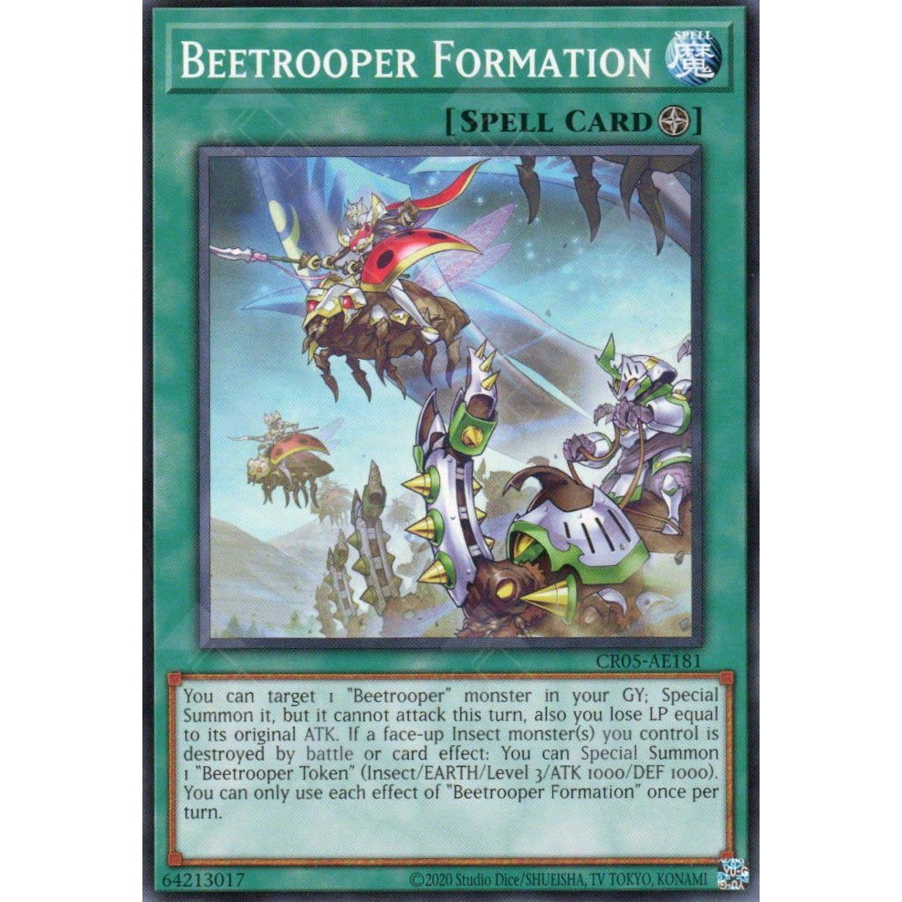 [ Bài Yugioh Chính Hãng ] CR05-AE181 Beetrooper Formation - Common