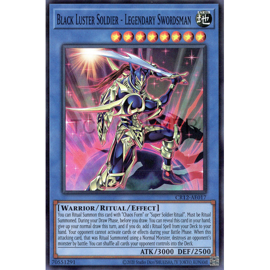 [ Bài Yugioh Chính Hãng ] CR12-AE017 Black Luster Soldier - Legendary Swordsman - Super Rare