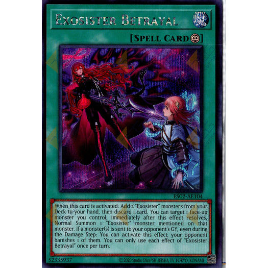 [ Bài Yugioh Chính Hãng ] ES02-AE104 Exosister Betrayal - Secret Rare