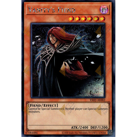 [ Bài Yugioh Chính Hãng ] ES02-AE002 Vanity's Fiend - Secret Rare