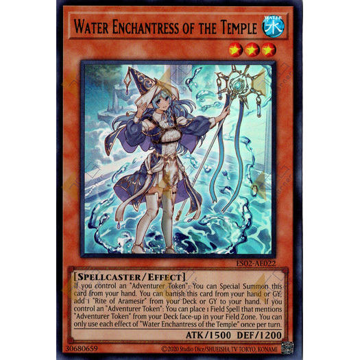 [ Bài Yugioh Chính Hãng ] ES02-AE022 Water Enchantress of the Temple - Ultra Rare