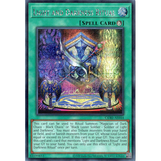 [ Bài Yugioh Chính Hãng ] CORI-AE044 Light and Darkness Ritual - Secret Rare