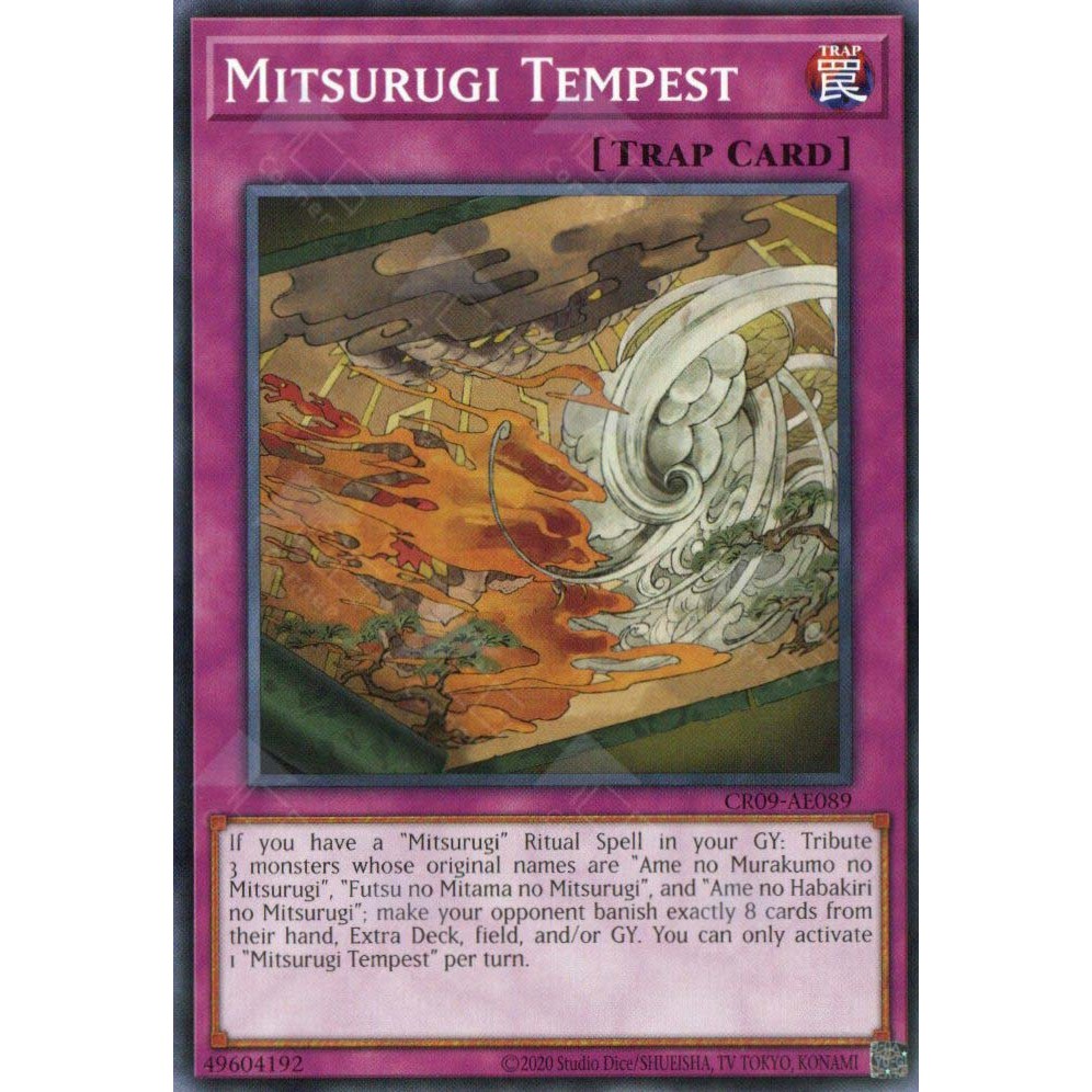 [ Bài Yugioh Chính Hãng ] CR09-AE089 Mitsurugi Tempest - Common