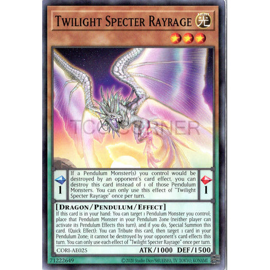 [ Bài Yugioh Chính Hãng ] CORI-AE025 Twilight Specter Rayrage - Common