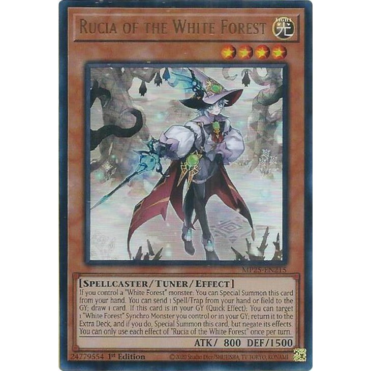 [ Bài Yugioh Chính Hãng ] Rucia of the White Forest - MP25-EN215 - Ultra Rare 1st Edition