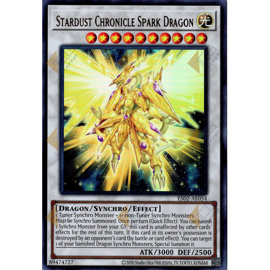 [ Bài Yugioh Chính Hãng ] ES02-AE054 Stardust Chronicle Spark Dragon - Ultra Rare