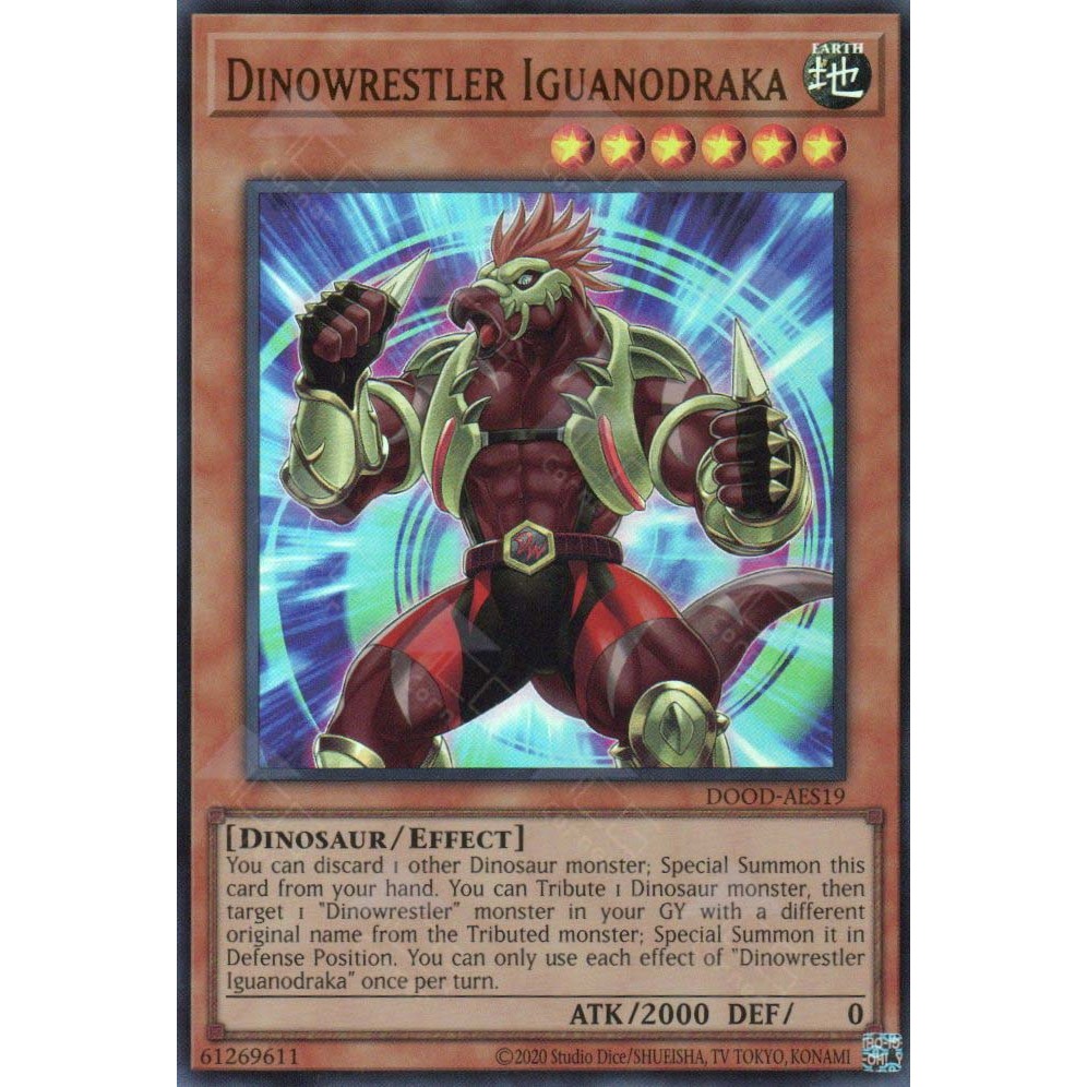 [ Bài Yugioh Chính Hãng ] DOOD-AES19 Dinowrestler Iguanodraka (UR)