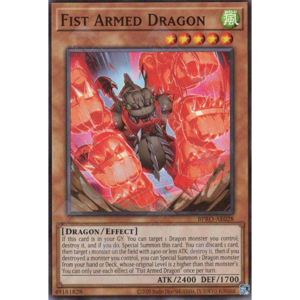 [ Bài Yugioh Chính Hãng ] BPRO-AE028 Fist Armed Dragon - Common