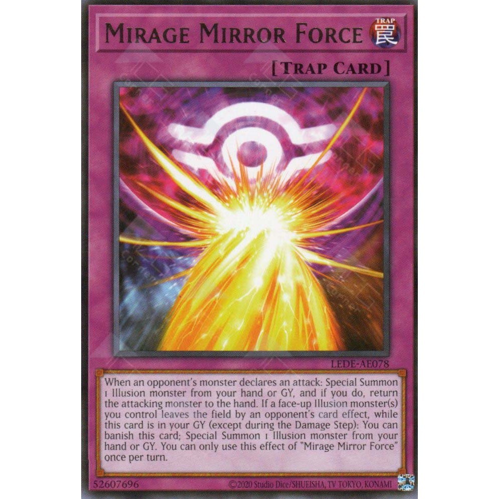 [ Bài Yugioh Chính Hãng ] LEDE-AE078 Mirage Mirror Force - Rare
