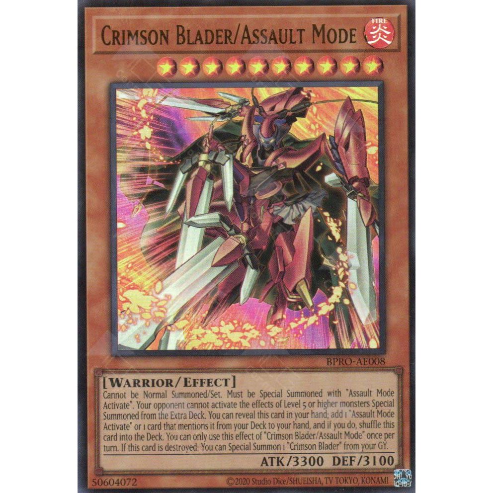 [ Bài Yugioh Chính Hãng ] BPRO-AE008 Crimson Blader/Assault Mode - Ultra Rare