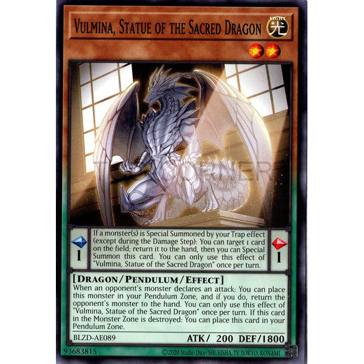 [ Bài Yugioh Chính Hãng ] BLZD-AE089 Vulmina, Statue of the Sacred Dragon - Common